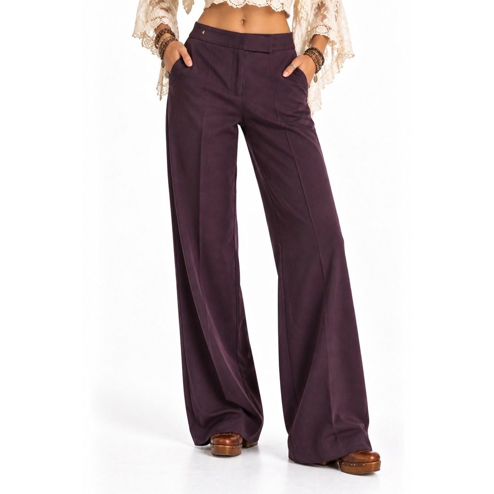 Y2K Bebe Burgundy Pants sz 6 Trousers High Waist Dress USA Made